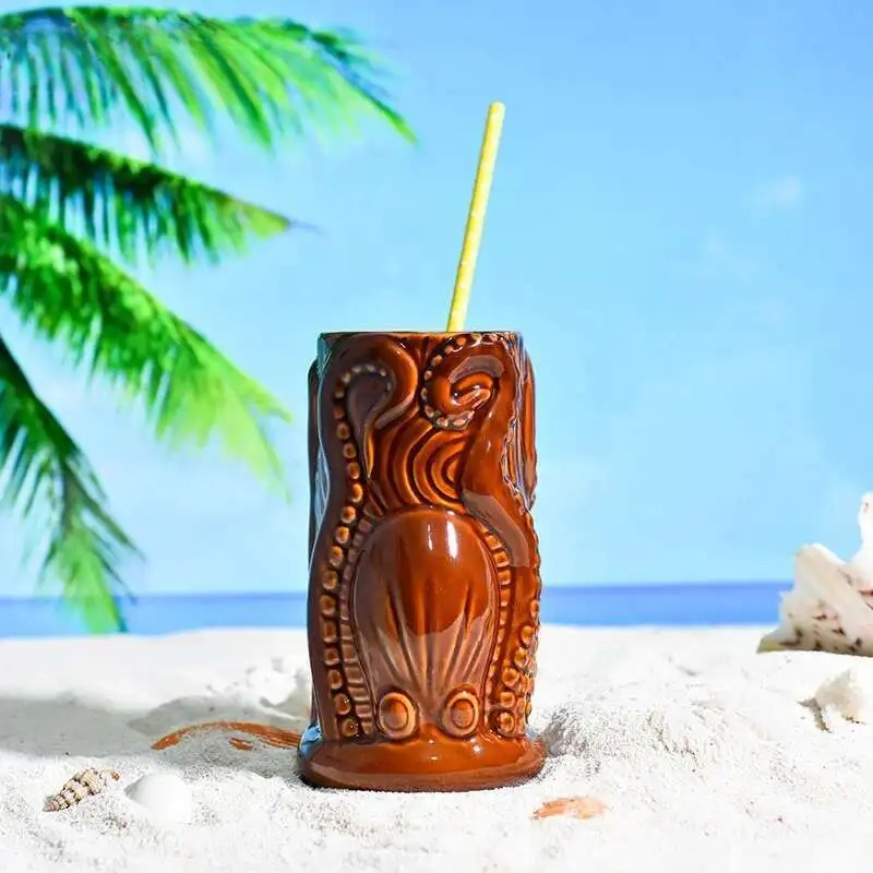 Wine Beer Mixed Drinks - TIKI Bar Cocktail Cup Hawaii Tropic