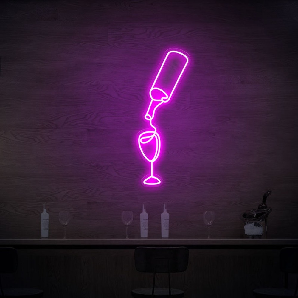 Wine Led Neon Sign lights USB  - đánh giá và giá Wine In Beer Store