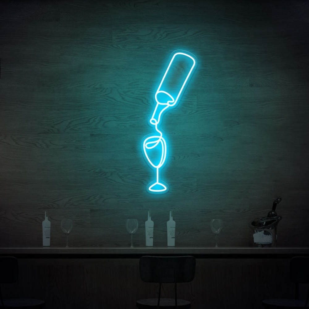 Wine Led Neon Sign lights USB  - đánh giá và giá Wine In Beer Store