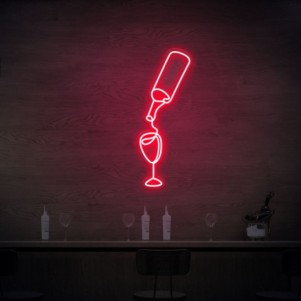 Wine Led Neon Sign lights USB  - đánh giá và giá Wine In Beer Store