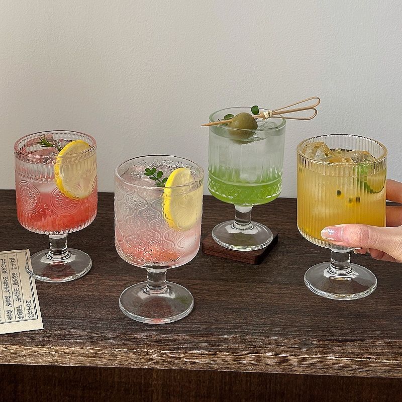 4pcs Set Vintage Embossed Mixe - đánh giá và giá Wine Beer Mixed Drinks